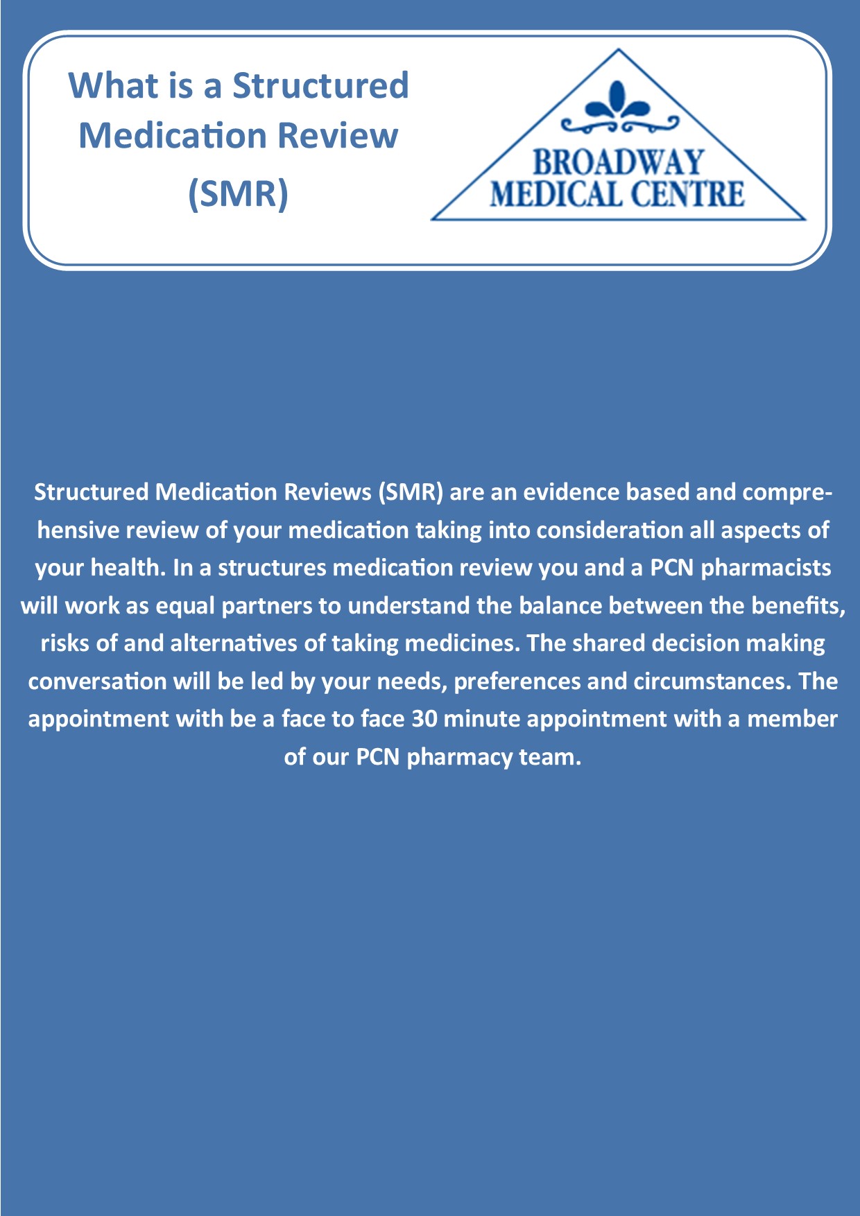 Structured medication review broadway medical centre